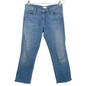 Mother The Rascal Fray Jeans Light Kitty Ankle Cropped Size 29